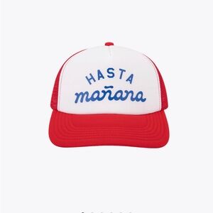 Hasta Mañana Foam Trucker Hat Red White Snapback Graphic Cap